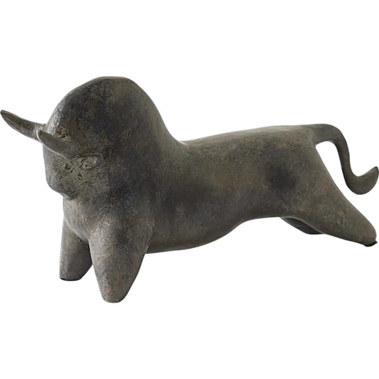 Sampson Bull Sculpture by Global Views in bronze. Made from unique in a unique style.
