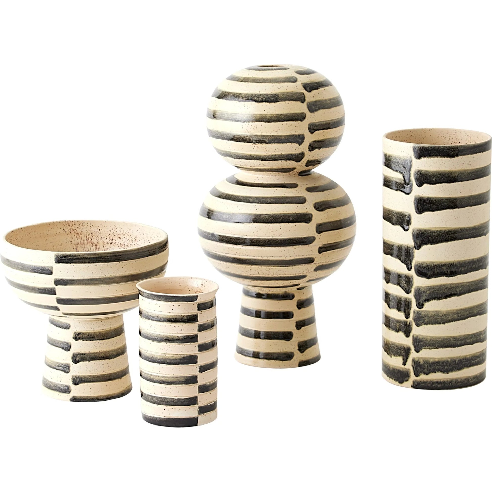 Jail Break Cylindrical Vase by Global Views in natural. Made from earthenware in a transitional style.