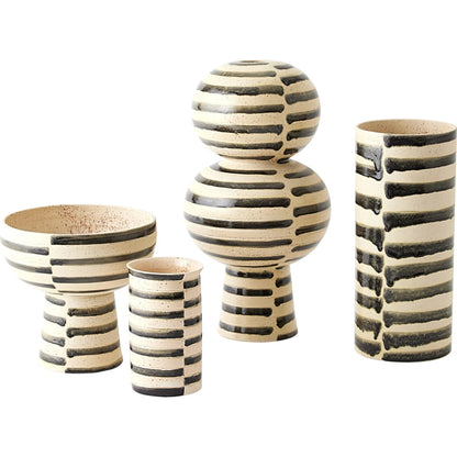 Jail Break Footed Bowl by Global Views in natural. Made from earthenware in a transitional style.
