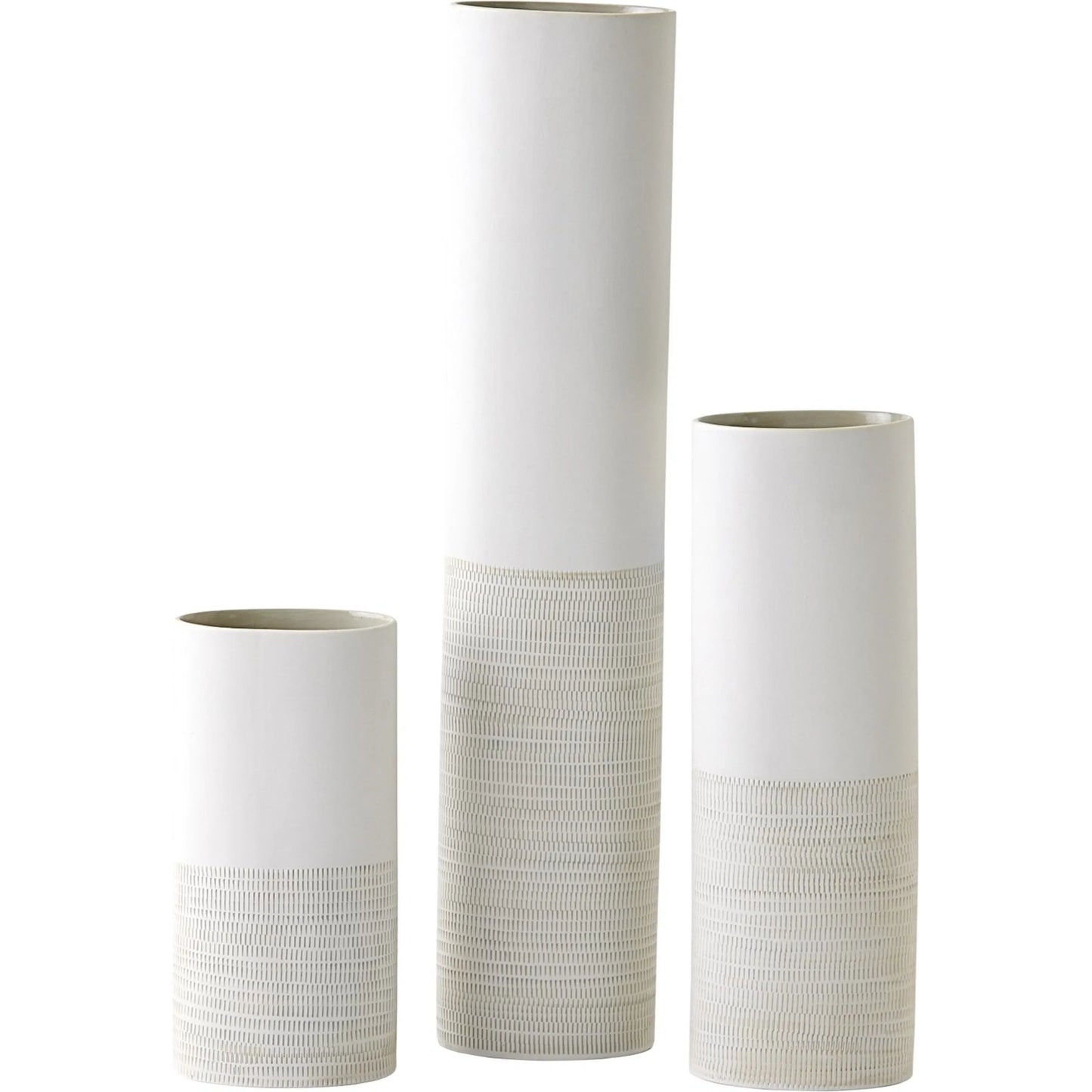 005 SI-2445684,SI-2445685,SI-2445686 | Additional Silo | Dash Vase by Global Views in grey. Made from porcelain in a modern style.