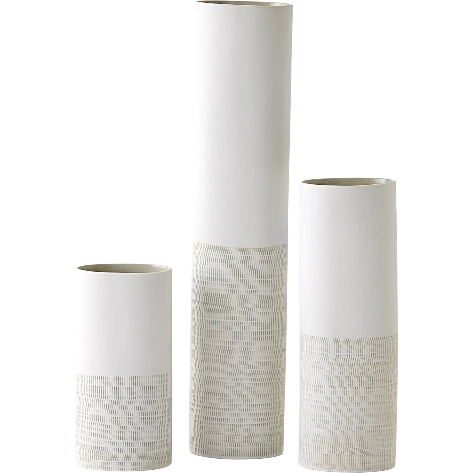 Dash Vase by Global Views in grey. Made from porcelain in a modern style.
