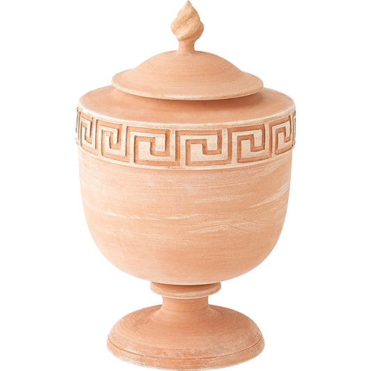 Villa Greek Key Urn by Global Views in white. Made from unique in a unique style.
