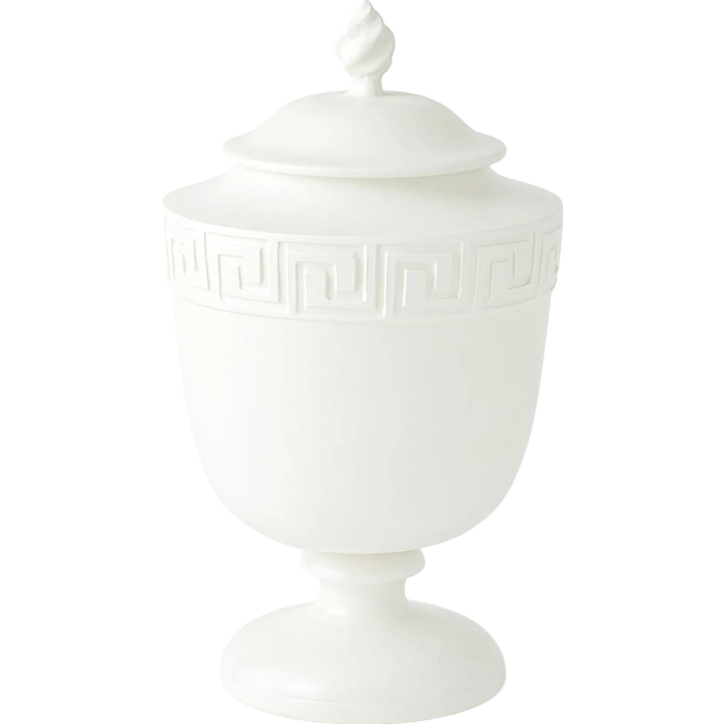 008 SI-2324657 | Primary Silo | Villa Greek Key Urn by Global Views in matte white and white. Made from unique in a rustic style.