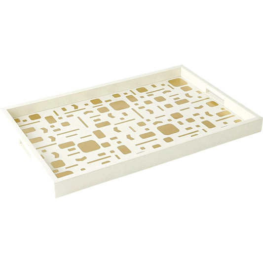 Brass Jali Box Tray by Global Views. Made from mdf, resin, brass in a unique style.