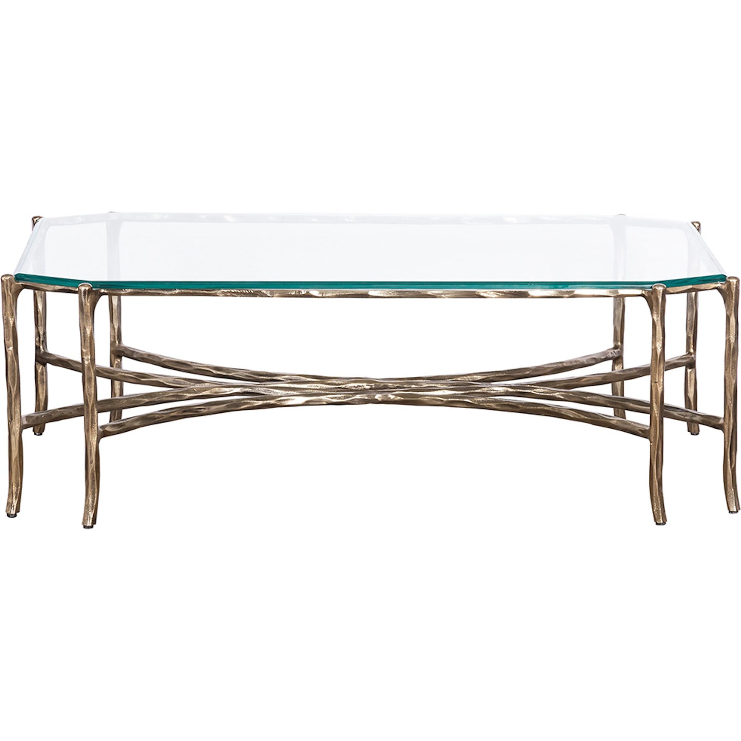 001 SI-2635848 | Additional Silo | Monier Cocktail Table by Fairfield Chair in antique gold and antique gold. Made from faux, bois metal, glass top in a unique style.