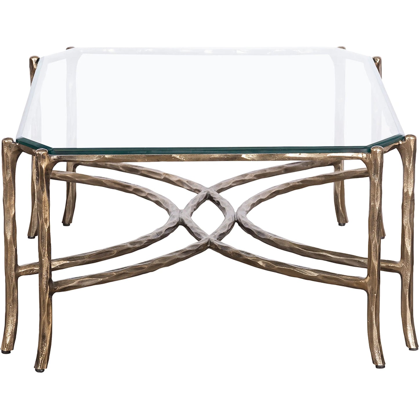 002 SI-2635848 | Additional Silo | Monier Cocktail Table by Fairfield Chair in antique gold and antique gold. Made from faux, bois metal, glass top in a unique style.