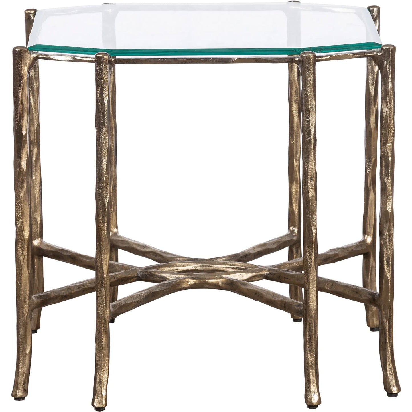 002 SI-2635849 | Additional Silo | Monier End Table by Fairfield Chair in antique gold and antique gold. Made from faux, bois metal, glass top in a unique style.
