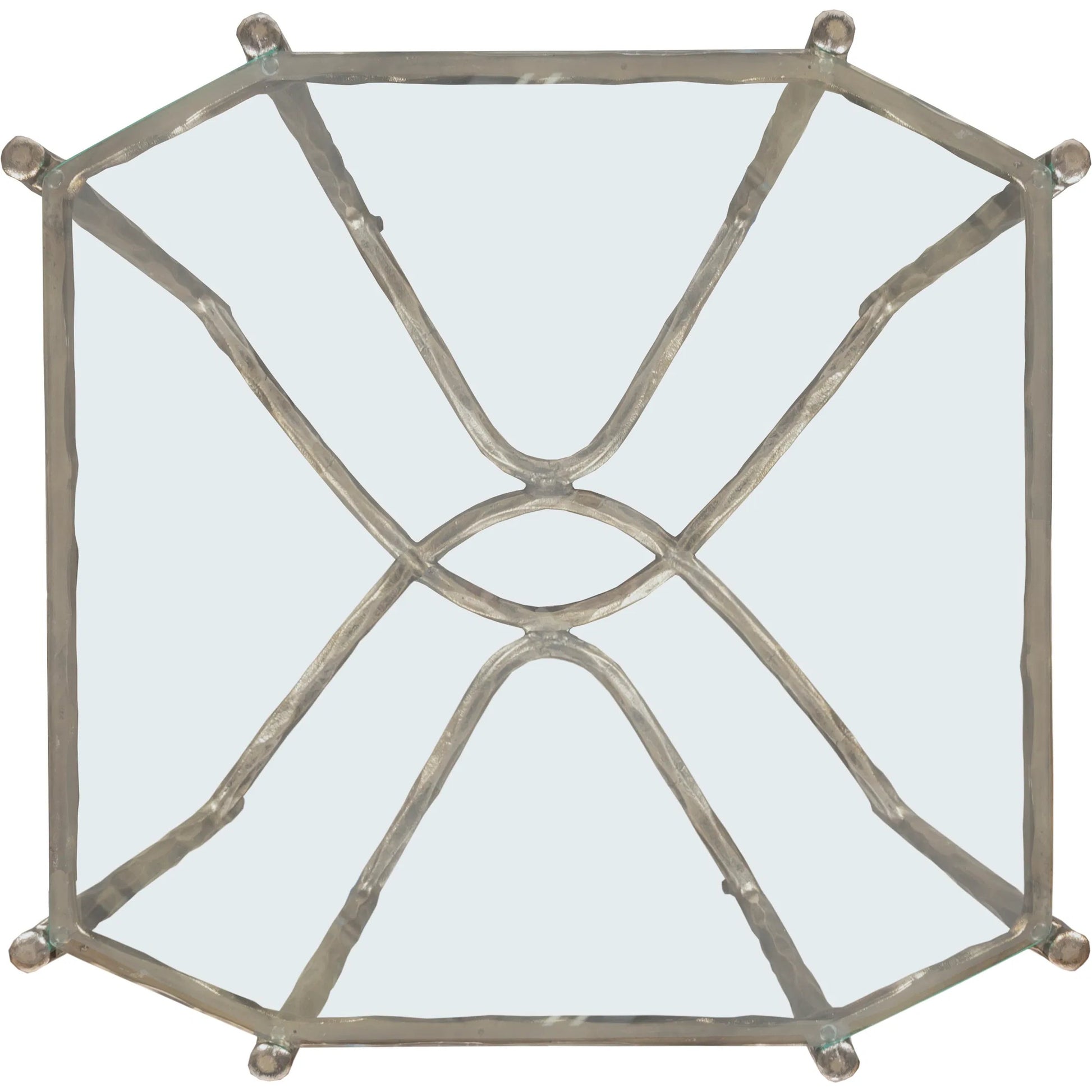 Monier End Table by Fairfield Chair in antique gold and antique gold. Made from faux, bois metal, glass top in a unique style.