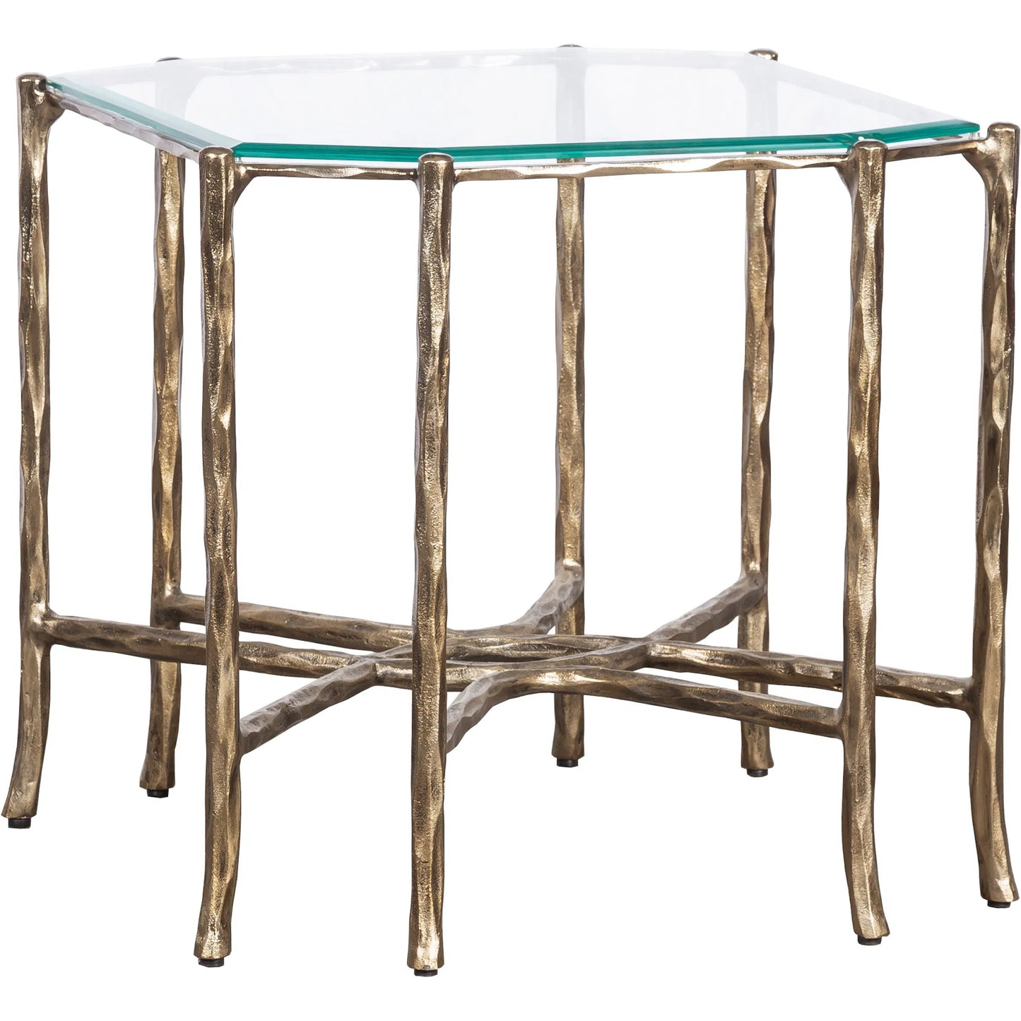 000 SI-2635849 | Primary Silo | Monier End Table by Fairfield Chair in antique gold and antique gold. Made from faux, bois metal, glass top in a unique style.