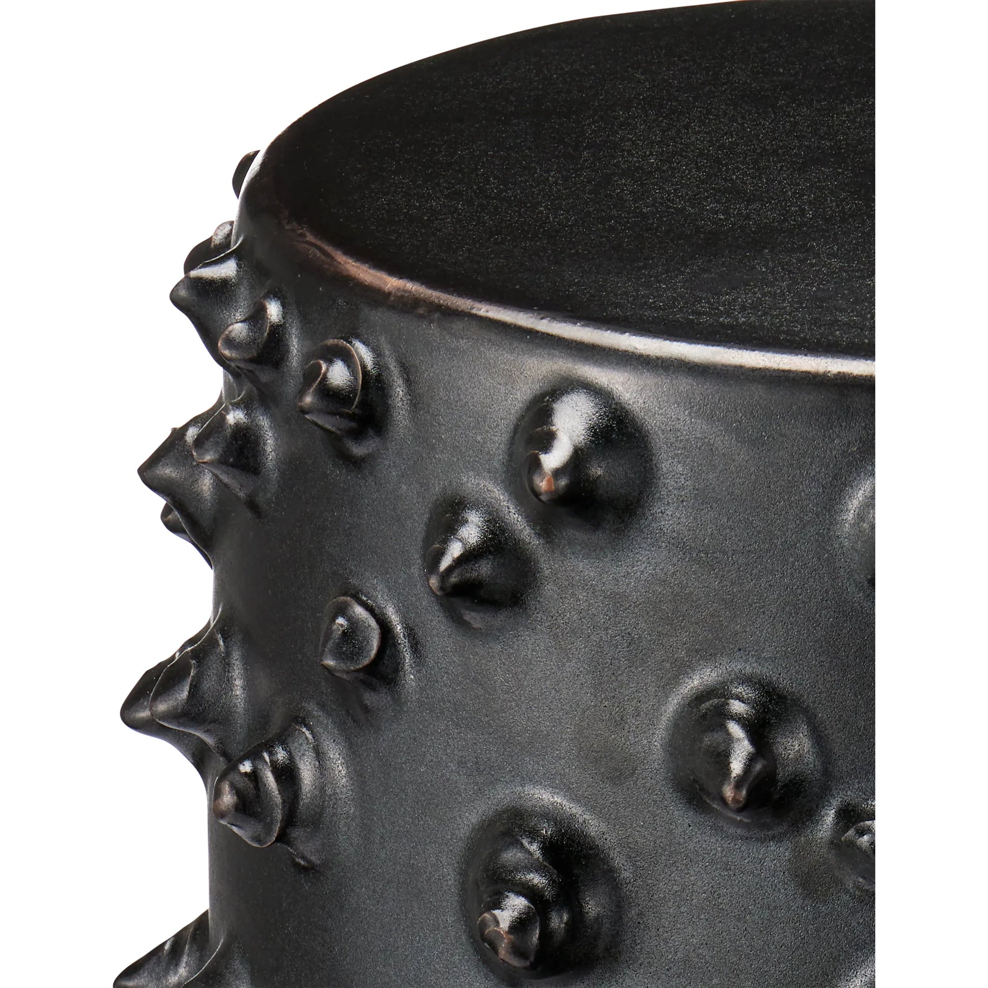 Baltz Accent Table by Currey and Company in black. Made from ceramic in a unique style.