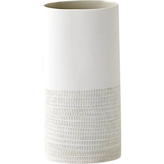 Dash Vase by Global Views in grey. Made from porcelain in a modern style.
