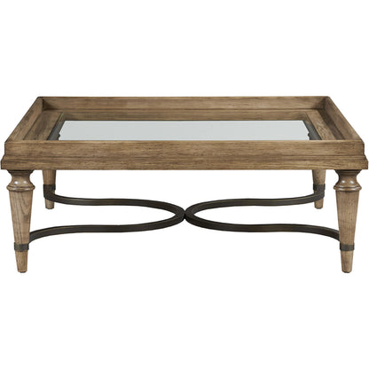 Cheneais Square Cocktail Table by Fairfield Chair in brown and french oak. Made from select red oak solids in a unique style.
