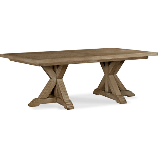 000 SI-2635854 | Primary Silo | Cheneais Dining Table by Fairfield Chair in brown and french oak. Made from select red oak solids, veneers in a unique style.