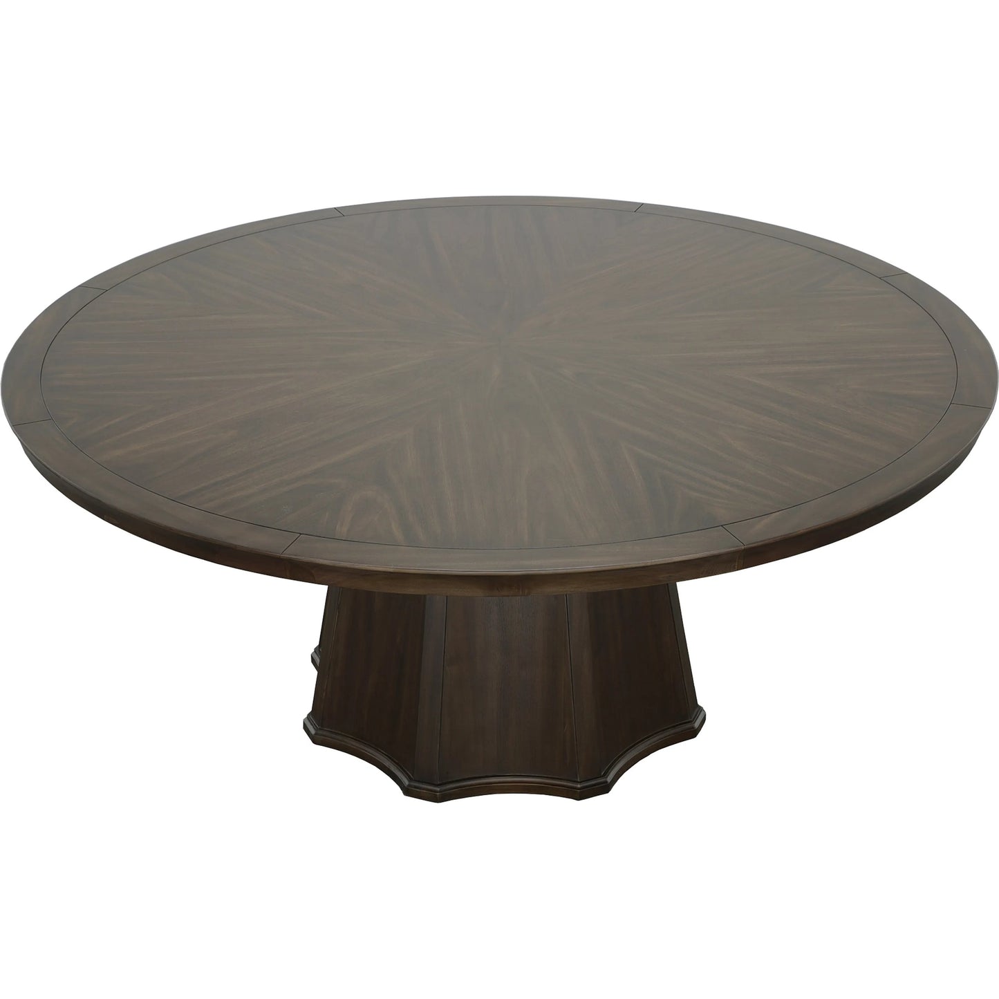 001 SI-2635866 | Additional Silo | West Camden Scalloped Dining Table by Fairfield Chair in brown and tahitian pearl. Made from tulip wood solids, walnut veneers in a modern style.