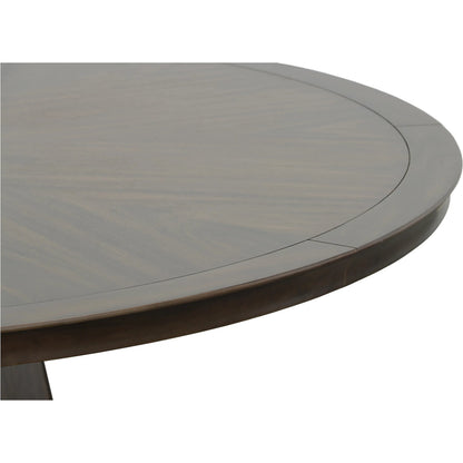 West Camden Scalloped Dining Table by Fairfield Chair in brown and tahitian pearl. Made from tulip wood solids, walnut veneers in a modern style.