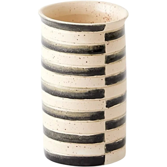 Jail Break Cylindrical Vase by Global Views in natural. Made from earthenware in a transitional style.