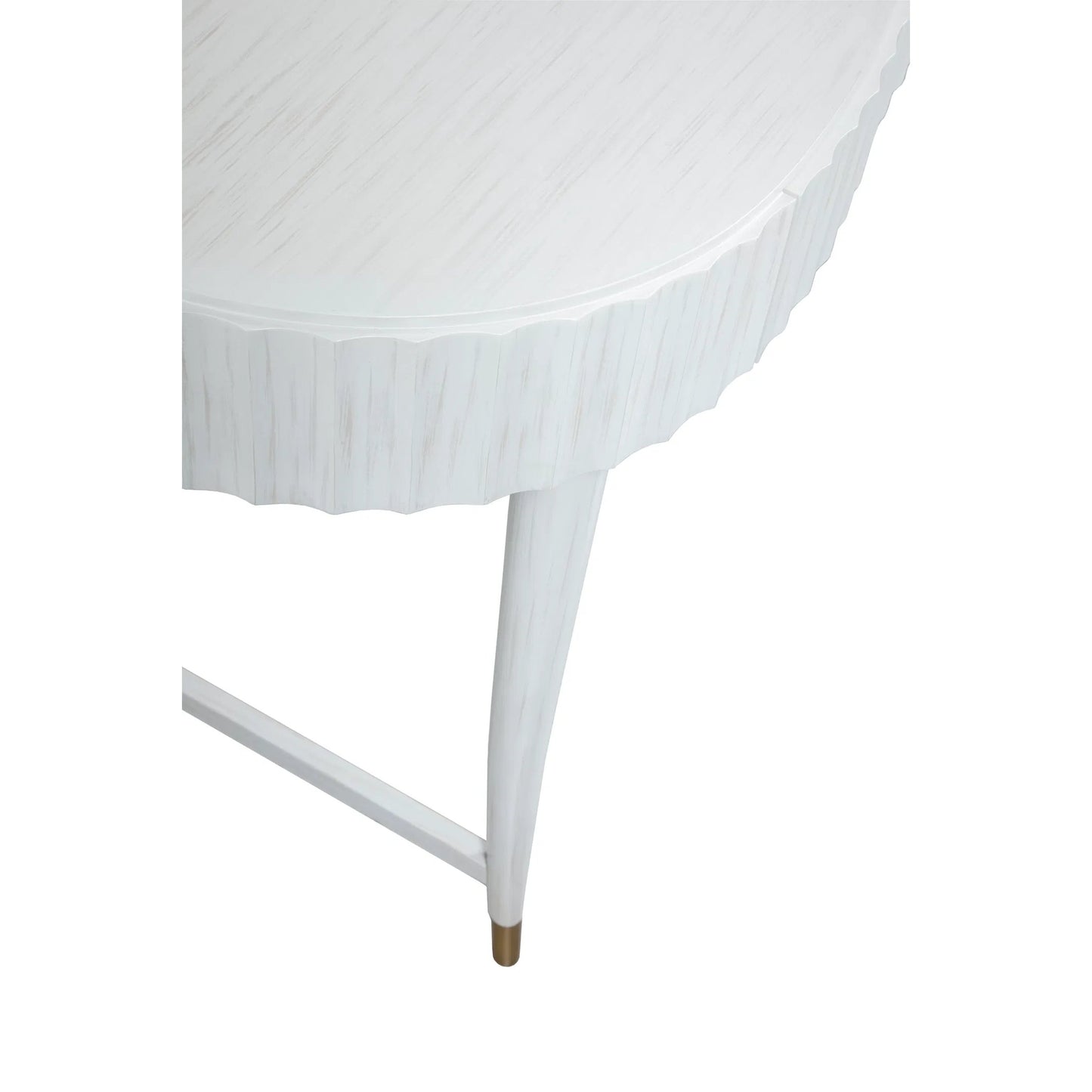 007 SI-2635879 | Closeup | East Camden Vanity Desk by Fairfield Chair in white and pearl. Made from metal, poplar solids, veneers in a unique style.