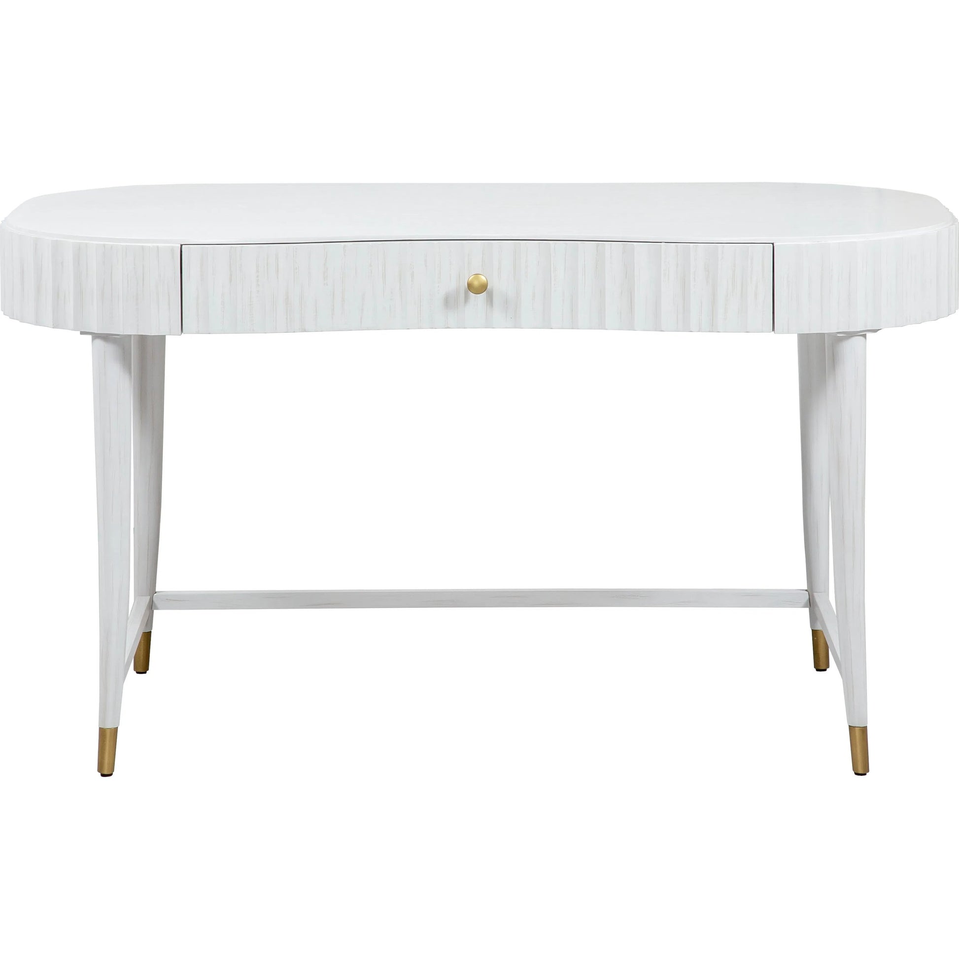 East Camden Vanity Desk by Fairfield Chair in white and pearl. Made from metal, poplar solids, veneers in a unique style.