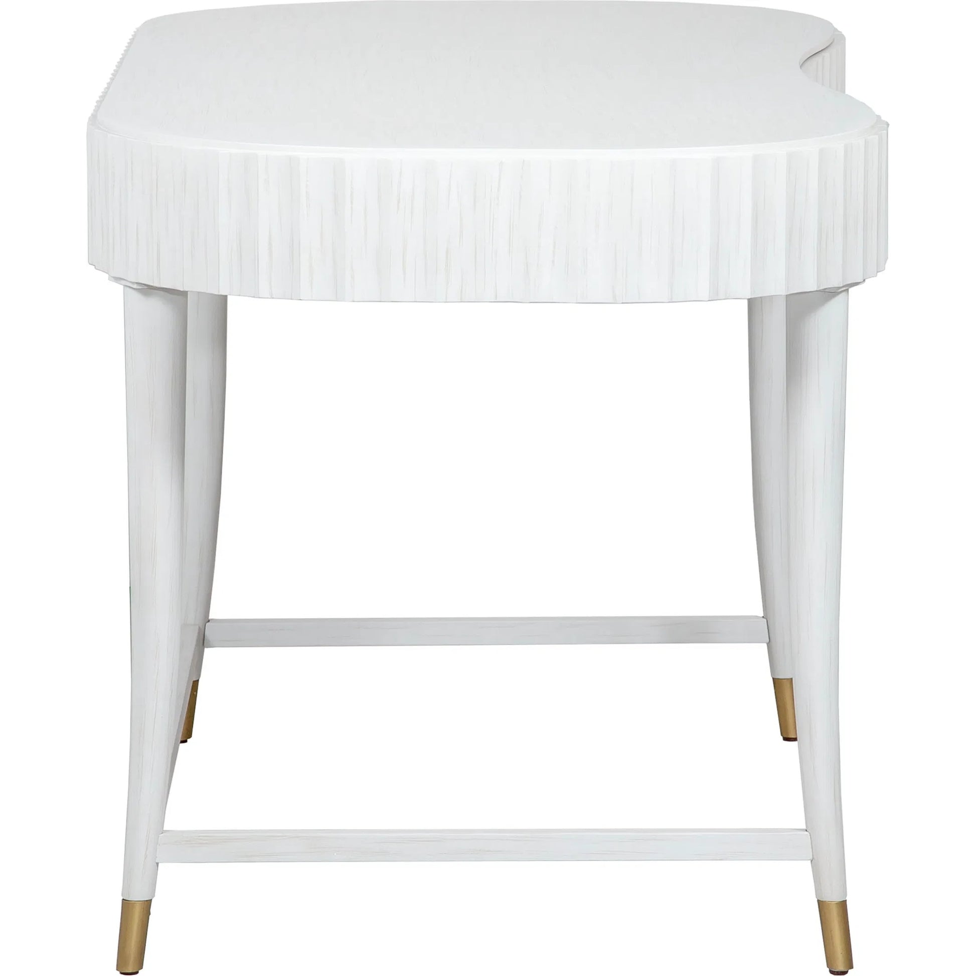 East Camden Vanity Desk by Fairfield Chair in white and pearl. Made from metal, poplar solids, veneers in a unique style.
