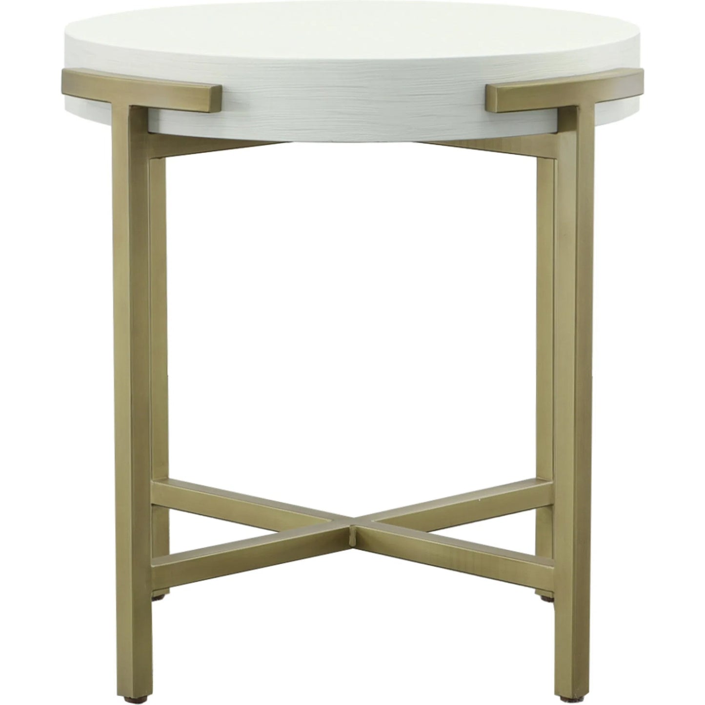 001 SI-2635880 | Additional Silo | East Camden Round End Table by Fairfield Chair in white and pearl. Made from metal, poplar solids, veneers in a unique style.