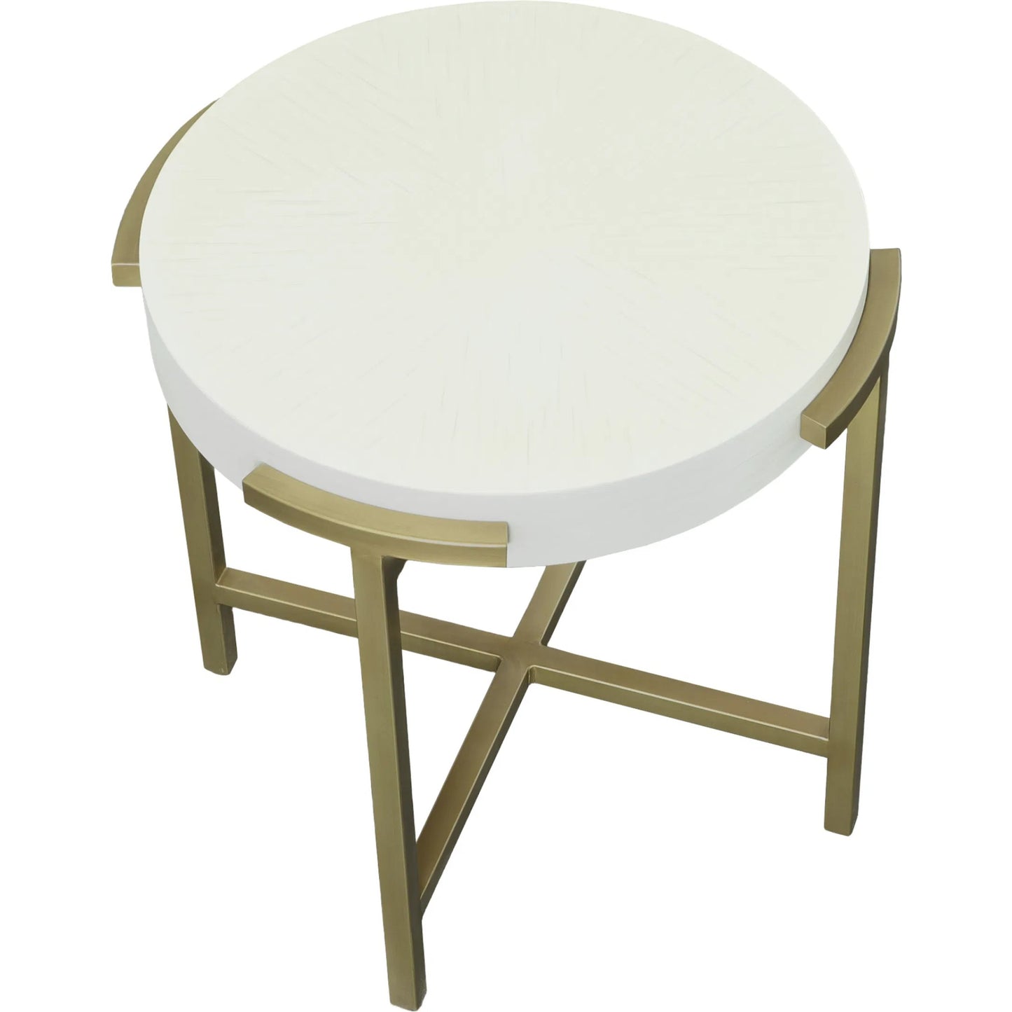 003 SI-2635880 | Additional Silo | East Camden Round End Table by Fairfield Chair in white and pearl. Made from metal, poplar solids, veneers in a unique style.