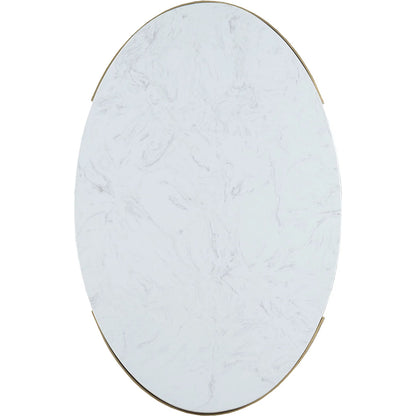 East Camden Oval End Table by Fairfield Chair in white and pearl. Made from metal, italian marble in a unique style.