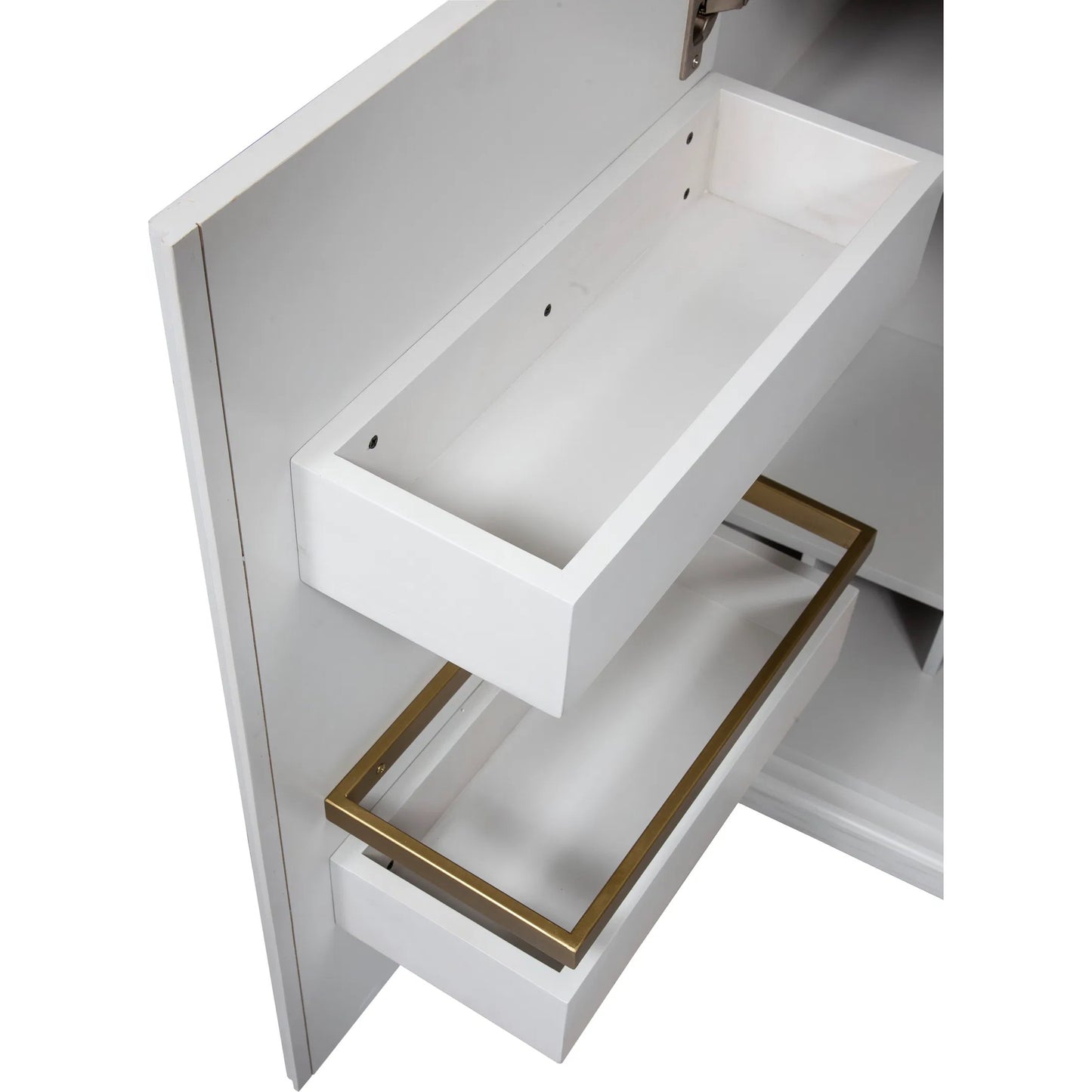 005 SI-2635882 | Closeup | East Camden Bar Cabinet by Fairfield Chair in white and pearl. Made from poplar solids, veneers in a unique style.