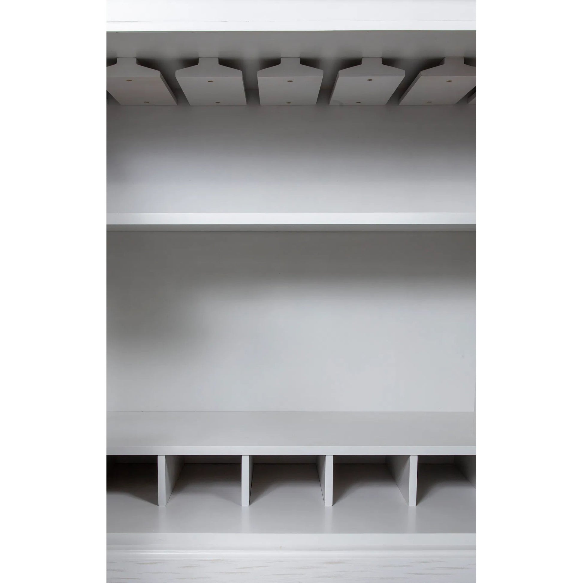 East Camden Bar Cabinet by Fairfield Chair in white and pearl. Made from poplar solids, veneers in a unique style.