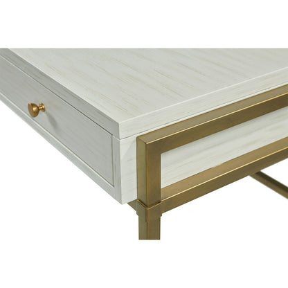 East Camden Writing Desk by Fairfield Chair in white and pearl. Made from poplar solids, veneers in a unique style.