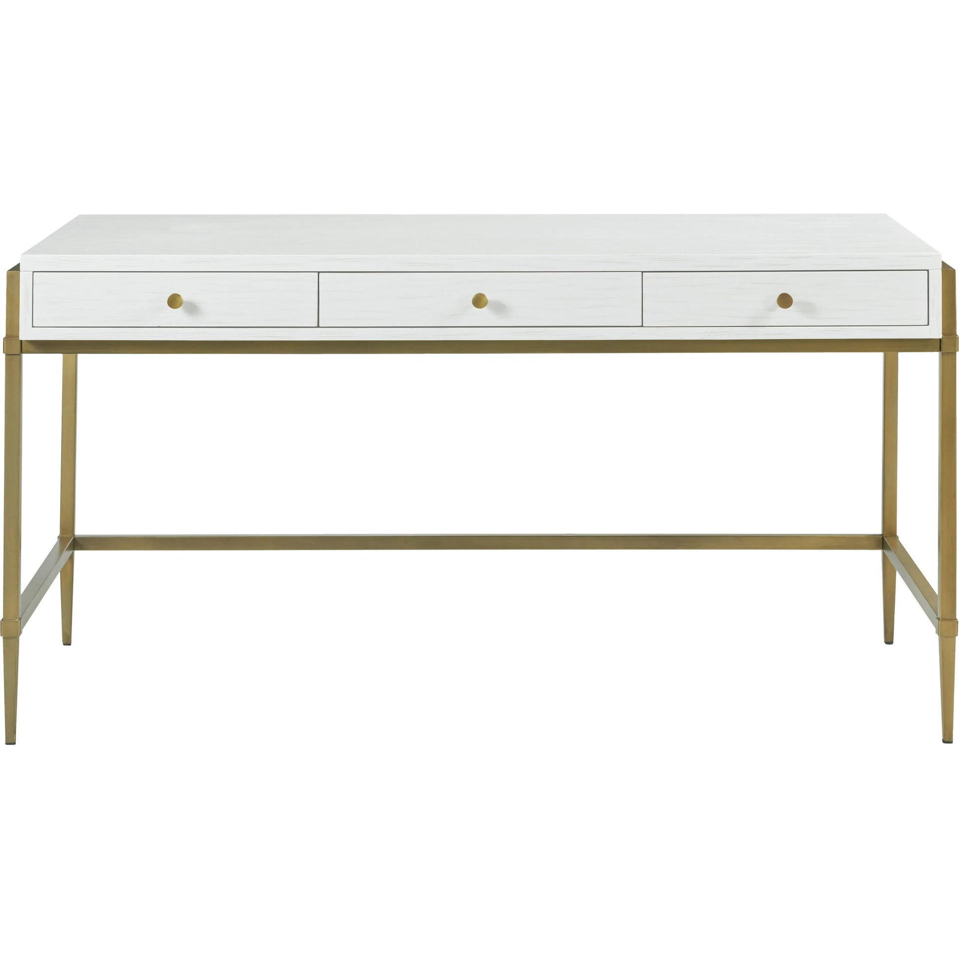 East Camden Writing Desk by Fairfield Chair in white and pearl. Made from poplar solids, veneers in a unique style.