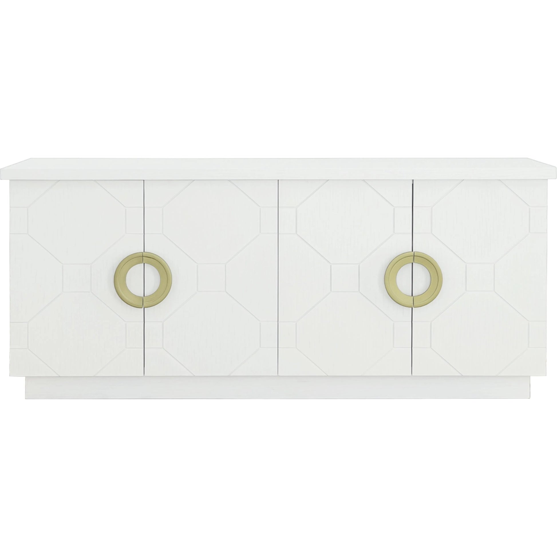 East Camden Credenza by Fairfield Chair in white and pearl. Made from walnut solids, veneers in a unique style.