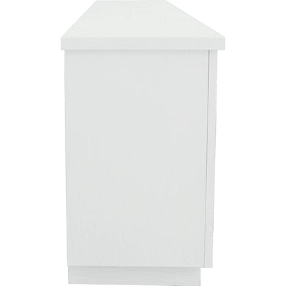 East Camden Credenza by Fairfield Chair in white and pearl. Made from walnut solids, veneers in a unique style.