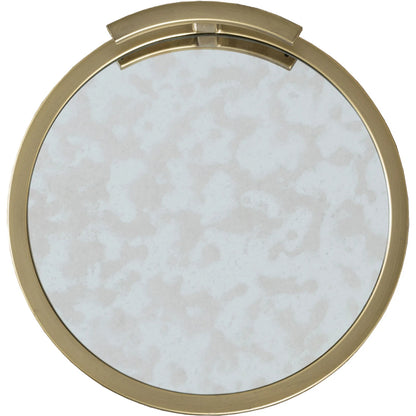 East Camden Round Drink Table by Fairfield Chair in antique brass and pearl. Made from metal, glass in a unique style.