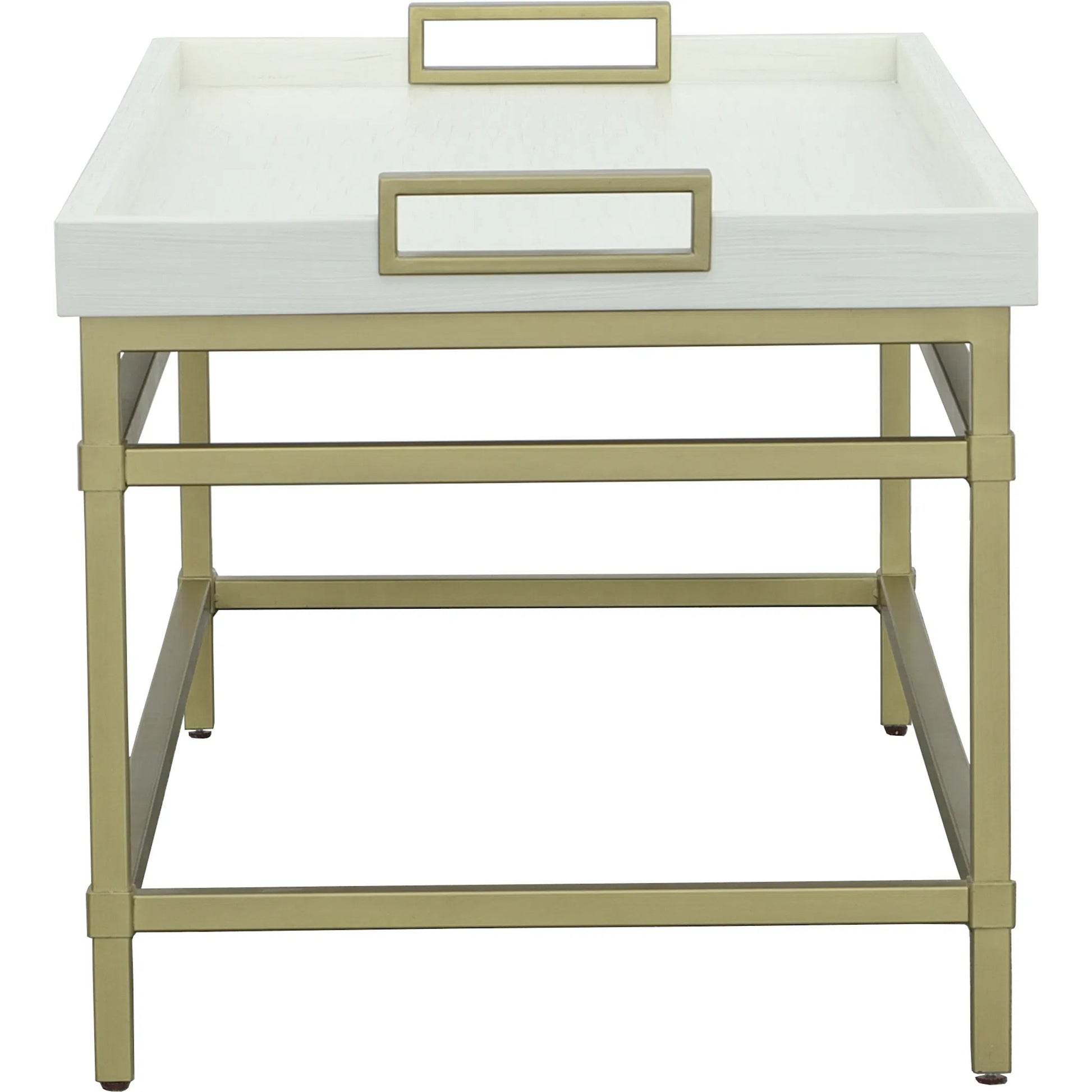 East Camden Rectangular Cocktail Table by Fairfield Chair in white and pearl. Made from metal, poplar solids, veneers in a unique style.