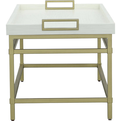 East Camden Rectangular Cocktail Table by Fairfield Chair in white and pearl. Made from metal, poplar solids, veneers in a unique style.