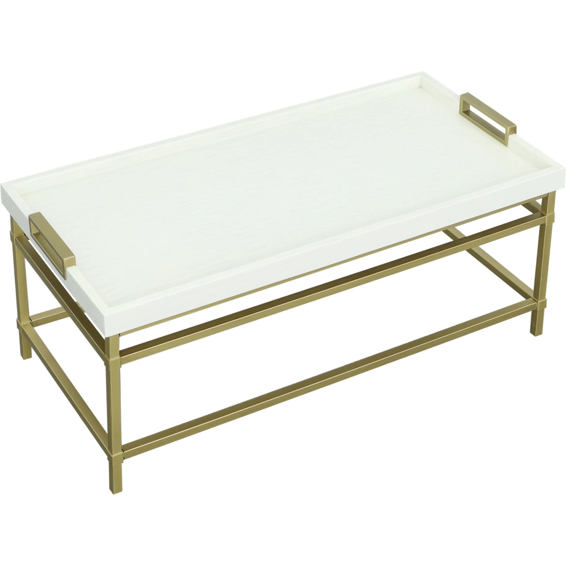 East Camden Rectangular Cocktail Table by Fairfield Chair in white and pearl. Made from metal, poplar solids, veneers in a unique style.