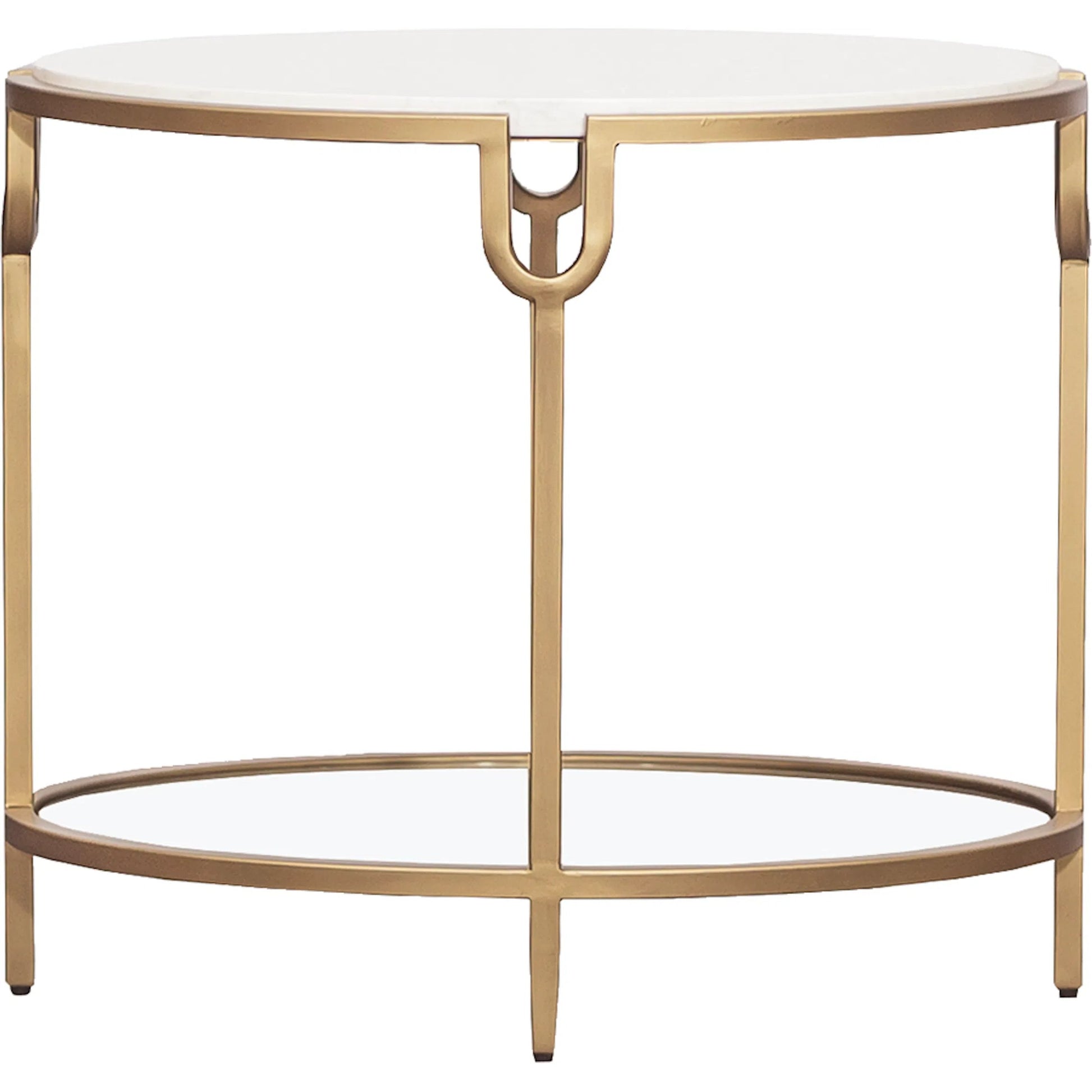 East Camden Lamp Table by Fairfield Chair in stone and pearl. Made from metal, carrara marble, glass in a unique style.