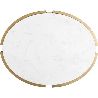 East Camden Lamp Table by Fairfield Chair in stone and pearl. Made from metal, carrara marble, glass in a unique style.