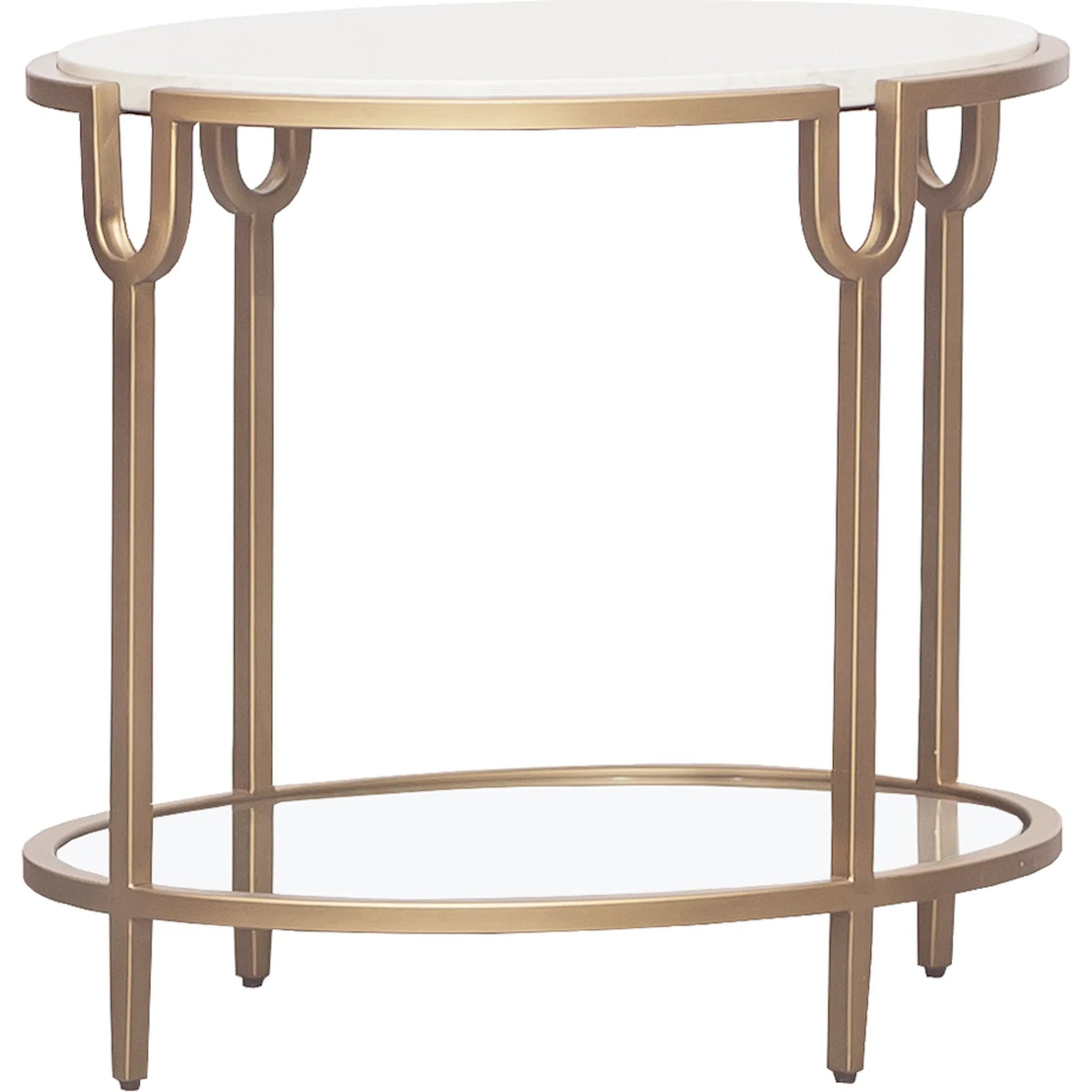 East Camden Lamp Table by Fairfield Chair in stone and pearl. Made from metal, carrara marble, glass in a unique style.