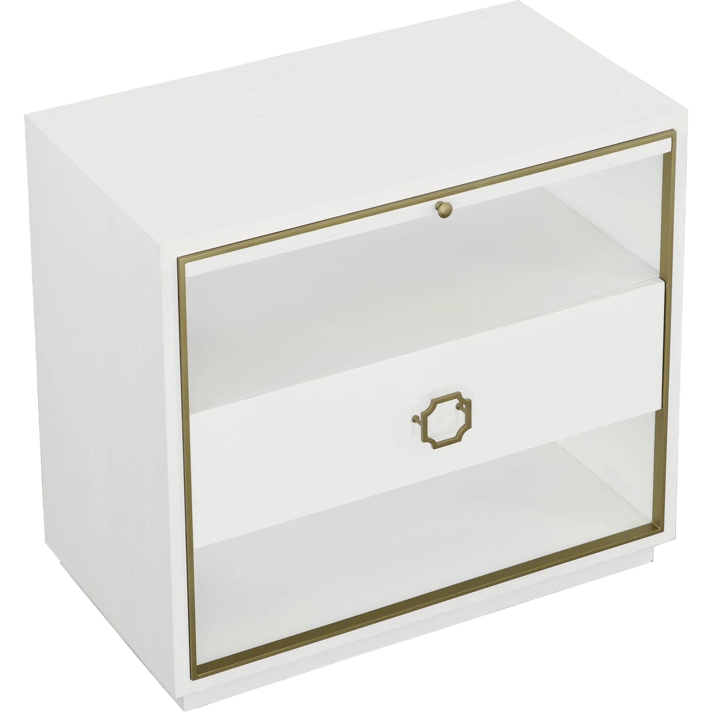 005 SI-2635889 | Additional Silo | East Camden Nightstand by Fairfield Chair in white and pearl. Made from metal accents, poplar solids, veneers in a unique style.