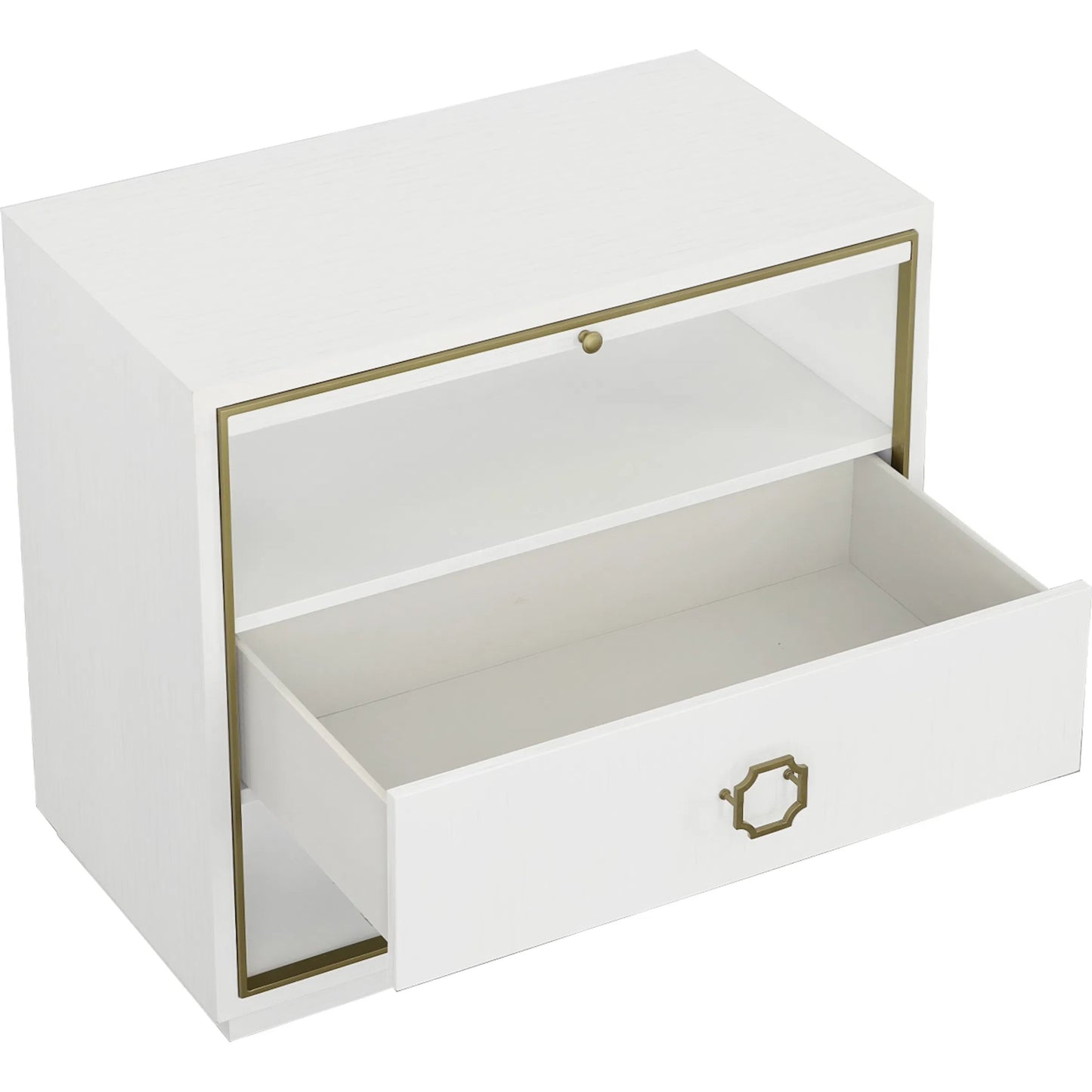 006 SI-2635889 | Additional Silo | East Camden Nightstand by Fairfield Chair in white and pearl. Made from metal accents, poplar solids, veneers in a unique style.