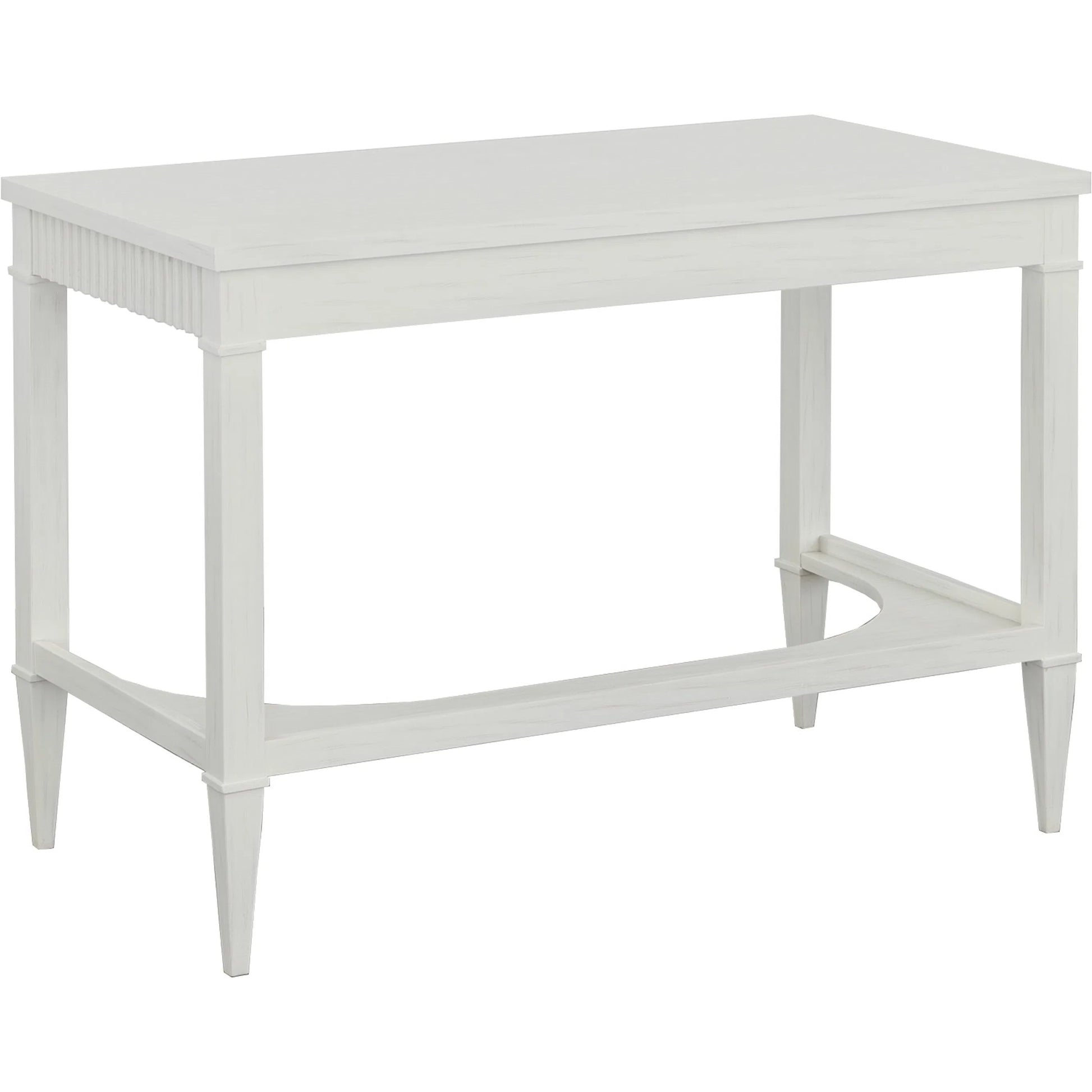 East Camden Desk by Fairfield Chair in white and pearl. Made from metal accents, poplar solids, veneers in a unique style.