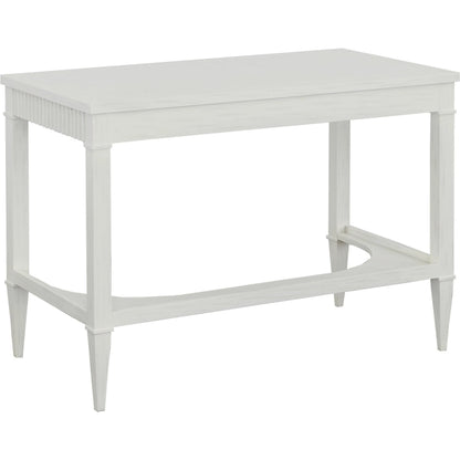 East Camden Desk by Fairfield Chair in white and pearl. Made from metal accents, poplar solids, veneers in a unique style.