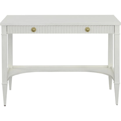 East Camden Desk by Fairfield Chair in white and pearl. Made from metal accents, poplar solids, veneers in a unique style.