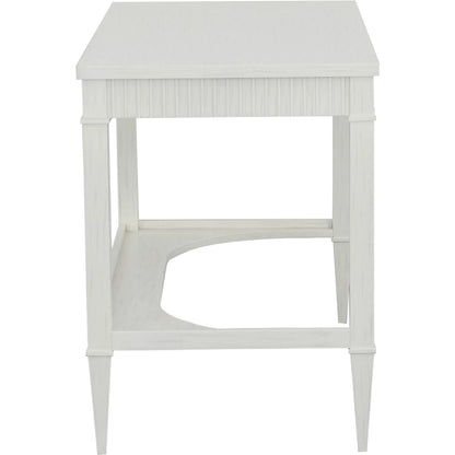 East Camden Desk by Fairfield Chair in white and pearl. Made from metal accents, poplar solids, veneers in a unique style.
