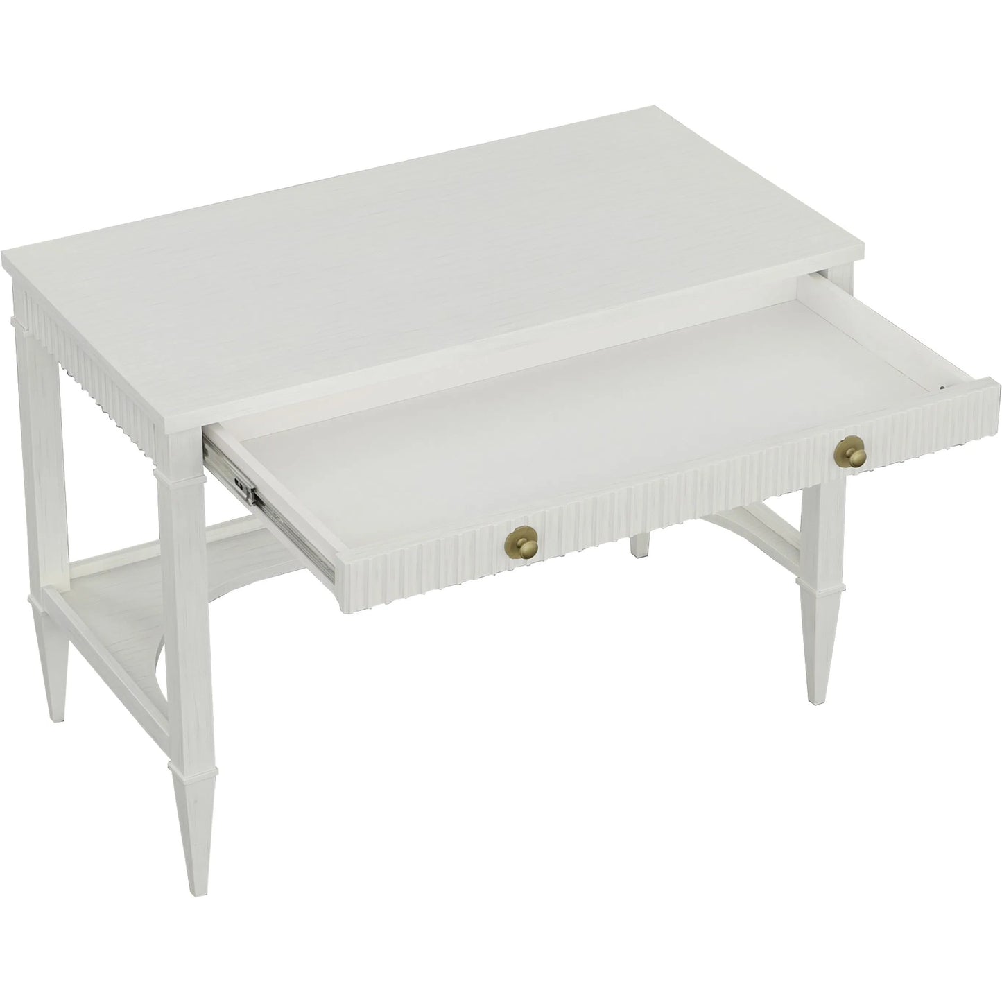 007 SI-2635891 | Additional Silo | East Camden Desk by Fairfield Chair in white and pearl. Made from metal accents, poplar solids, veneers in a unique style.