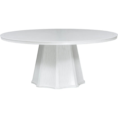 East Camden Scalloped Dining Table by Fairfield Chair in white and pearl. Made from poplar solids, veneers in a unique style.
