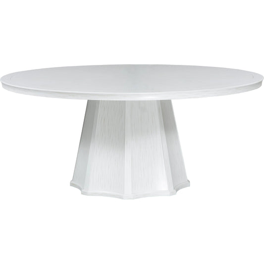 East Camden Scalloped Dining Table by Fairfield Chair in white and pearl. Made from poplar solids, veneers in a unique style.