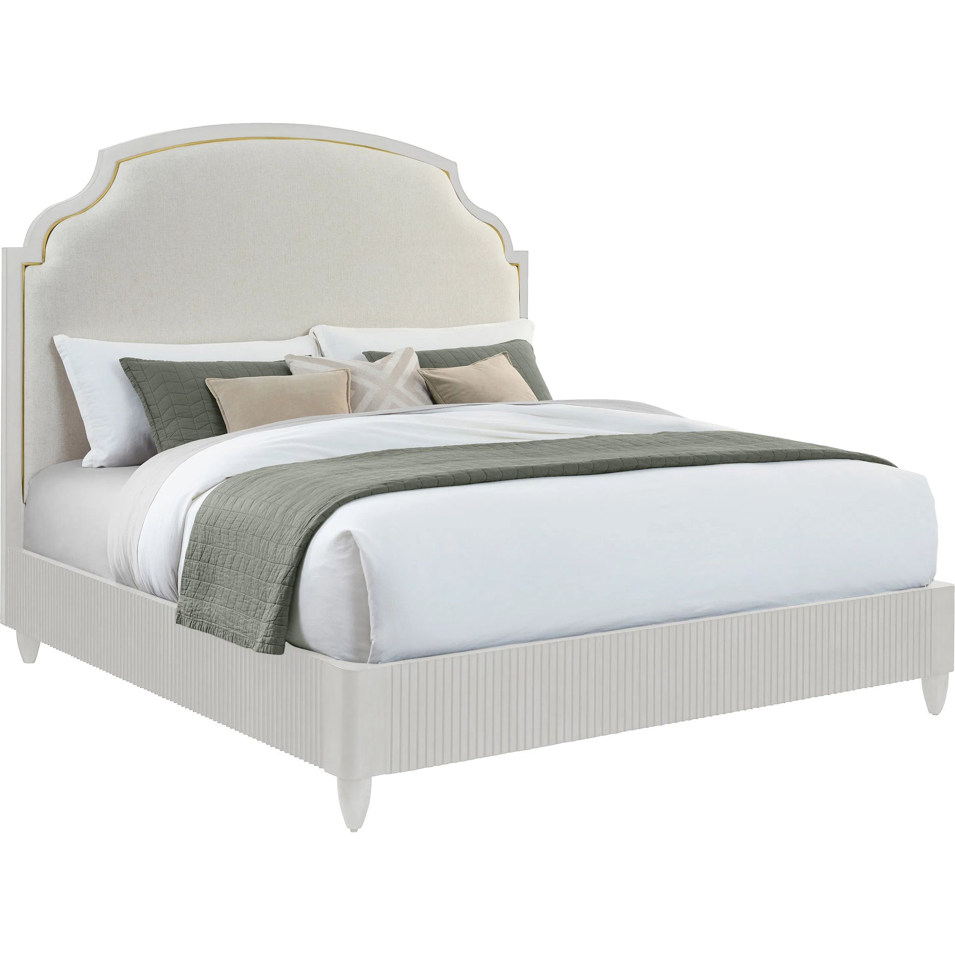 East Camden Bed by Fairfield Chair in white and pearl. Made from metal accents, poplar solids, veneers in a unique style.