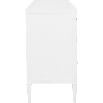 East Camden 9-Drawer Dresser by Fairfield Chair in white and pearl. Made from metal accents, poplar solids, veneers in a unique style.